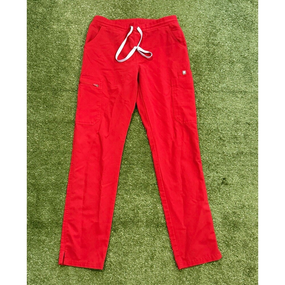 FIGS Technical Collection Red Women’s Scrub Pants XS Slim Drawstring Pockets